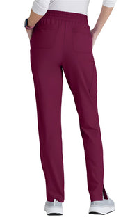 SKECHERS™ by barco Gamma 6-Pocket Mid-Rise Tapered Leg Scrub Pant-Wine