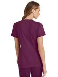 Grey's Anatomy Stretch™ by Barco Capri 2-Pocket Hourglass V-Neck Scrub Top-Wine