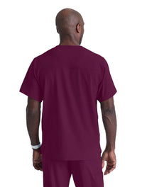 SKECHERS™ by Barco Structure 1-Pocket V-Neck Scrub Top-Wine