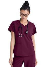 Grey's Anatomy™ Evolve by Barco Rhythm 2-Pocket CICLO® Scrub Top-Wine