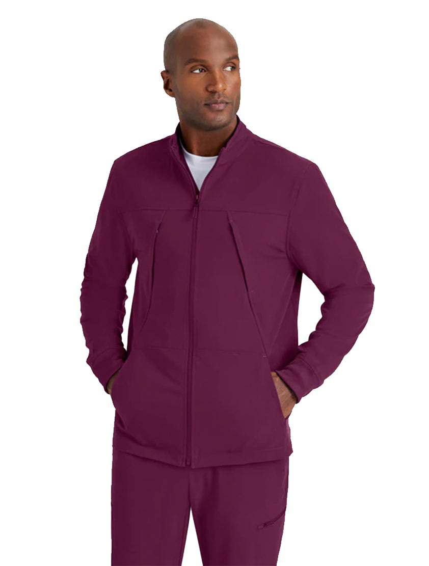 Barco Unify™ by Barco RALLY 4-POCKET MOCK COLLAR WARM UP JACKET - Wine