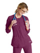 SKECHERS™ by Barco Stabilty 2-Pocket Crewneck Snap-Front Scrub Jacket - Wine