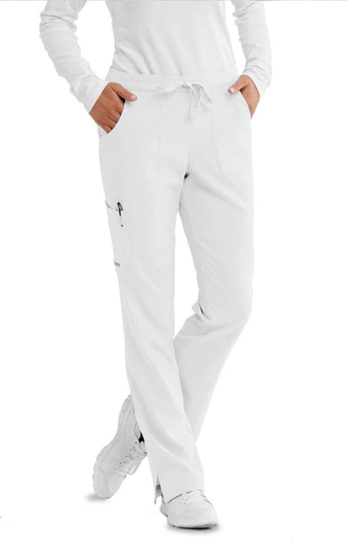 SKECHERS™ by barco Reliance 3-Pocket Mid-Rise Straight Leg Scrub Pant-White