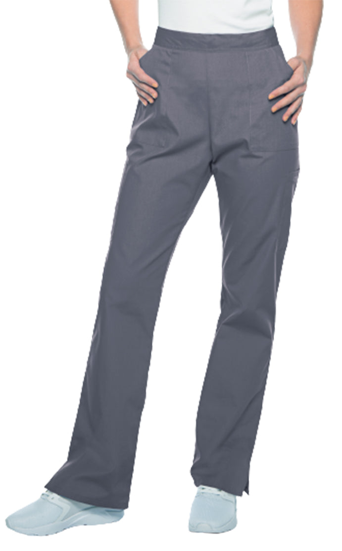 Landau Scrub Zone Women's Straight-Leg Cargo Scrub Pants 83223 -Steel Grey-Frontview