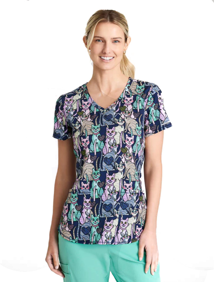 SKECHERS™ by Barco Essence V-Neck Animal Print Top-Yarn Lover