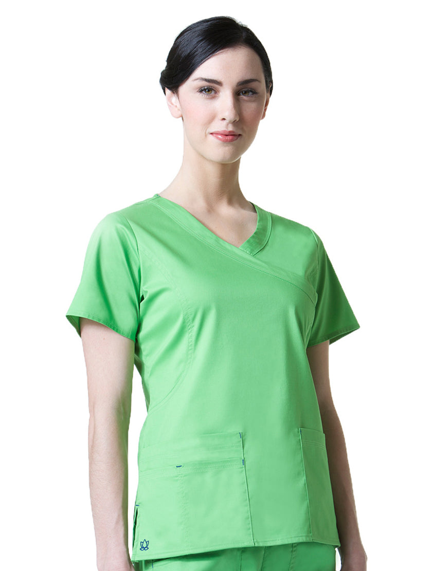 Maevn Women's "Blossom" Scrub Top Hunter Green