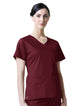 Maevn Women's "Blossom" Scrub Top Wine