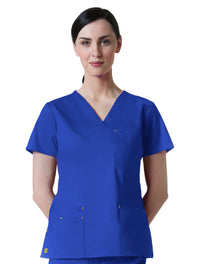 Maevn Women's Blossom 3 Pocket V-Neck Scrub Top 1202