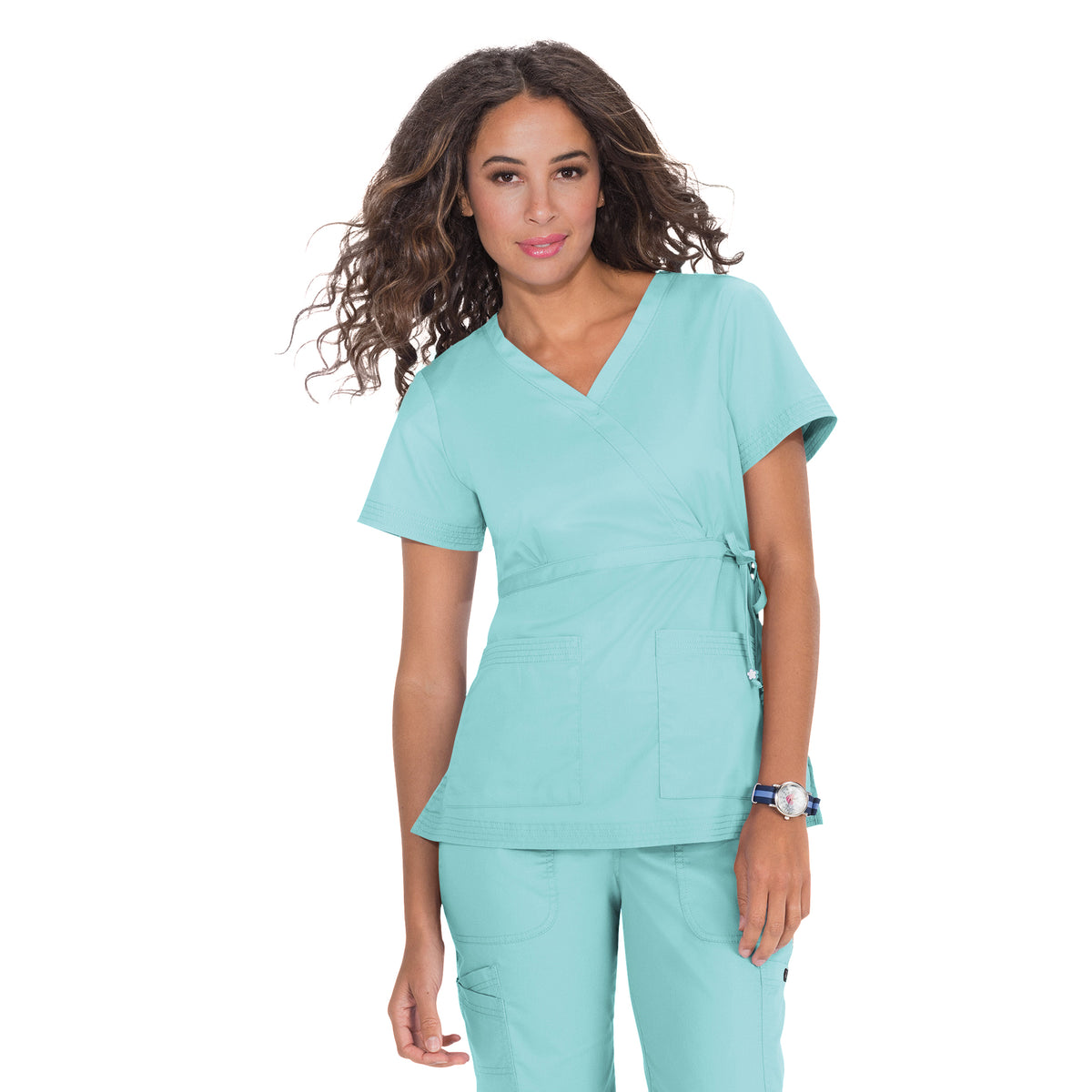 Koi Katelyn Scrub Top Blue