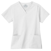 Fundamentals Women's Two Pocket V-Neck Top - Front White