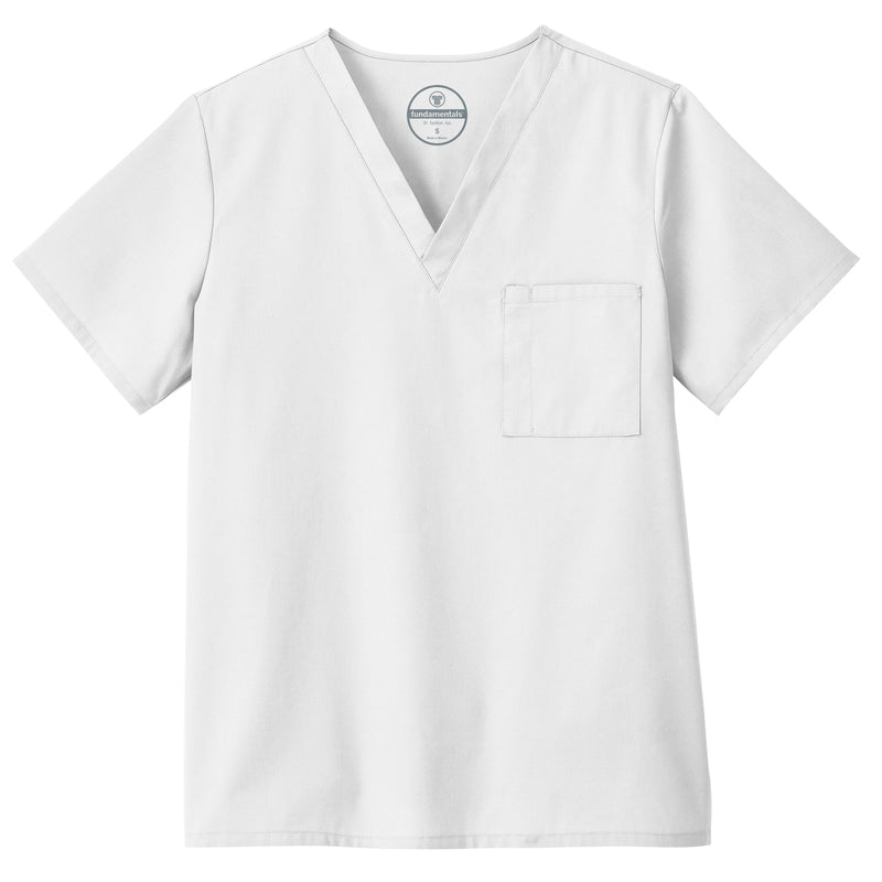 Fundamentals Unisex One Pocket Top - Front White