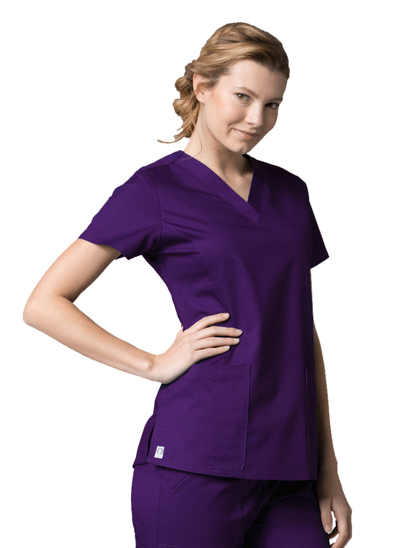 V-Neck Pocket Top Grape