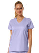 Back Mesh Panel Shaped V-Neck Top Lavender