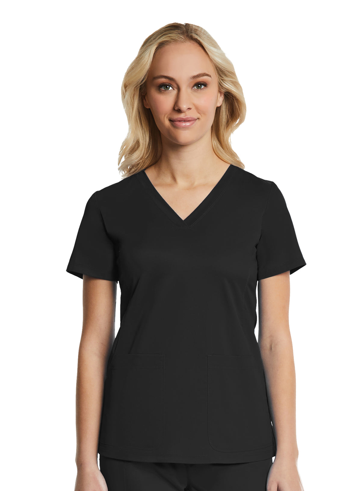  Sporty & Comfy Multi Pocket V-neck Top Black