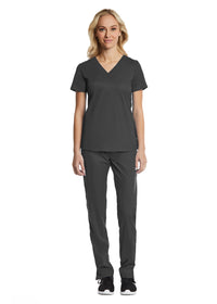  Sporty & Comfy Multi Pocket V-neck Top Charcoal Full