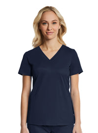  Sporty & Comfy Multi Pocket V-neck Top Navy