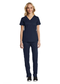  Sporty & Comfy Multi Pocket V-neck Top Navy Full