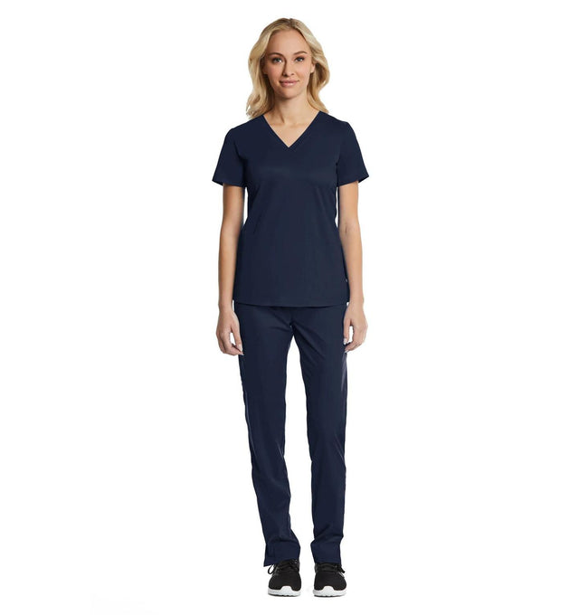  Sporty & Comfy Multi Pocket V-neck Top Navy Full