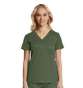  Sporty & Comfy Multi Pocket V-neck Top Olive
