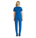 Sporty & Comfy Multi Pocket V-neck Top Royal Blue backview Full