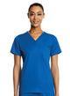 Sporty Chest Pocket V-neck Top Royal