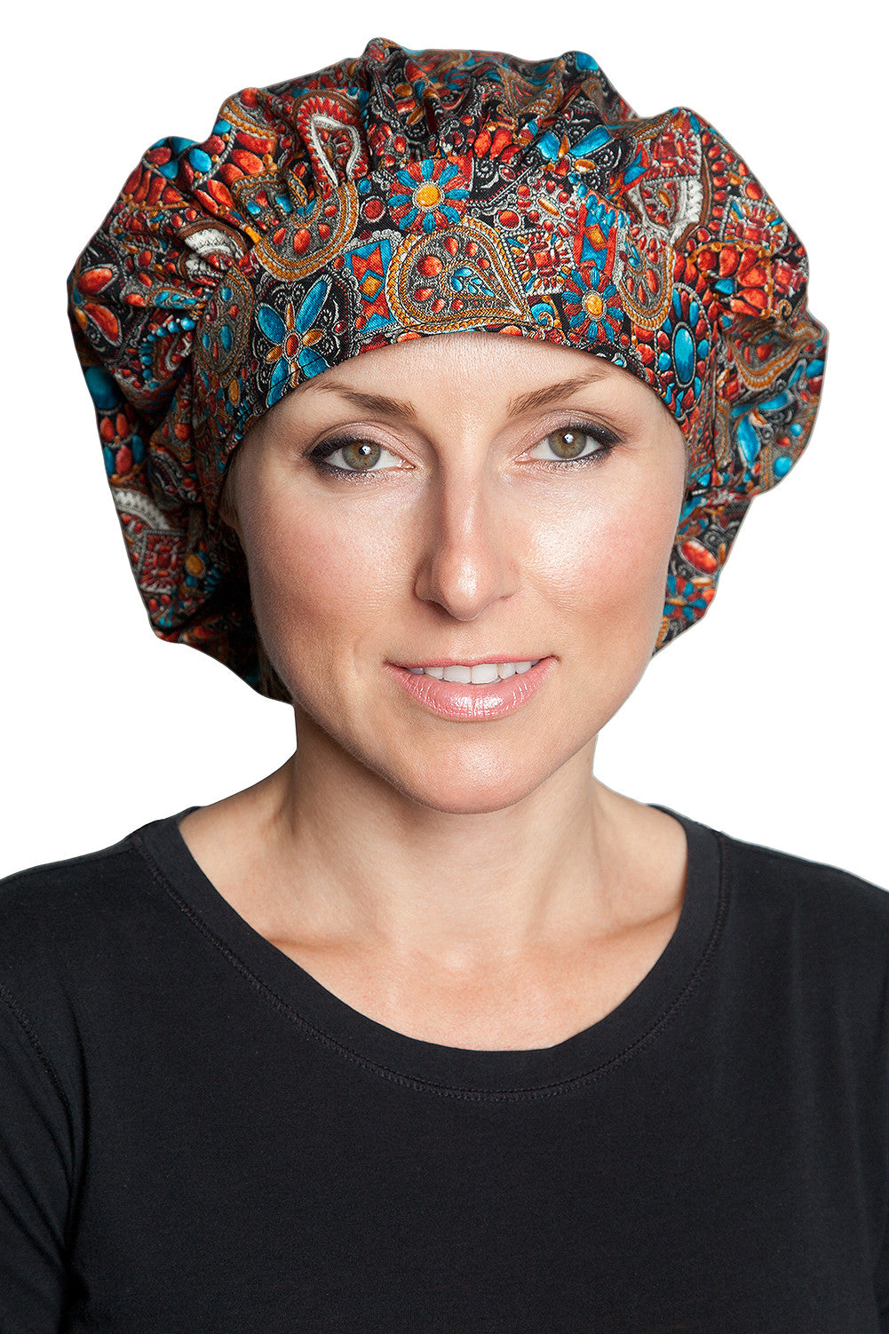 Fiumara Apparel Bouffant Cap Indian Jewel Coral Front