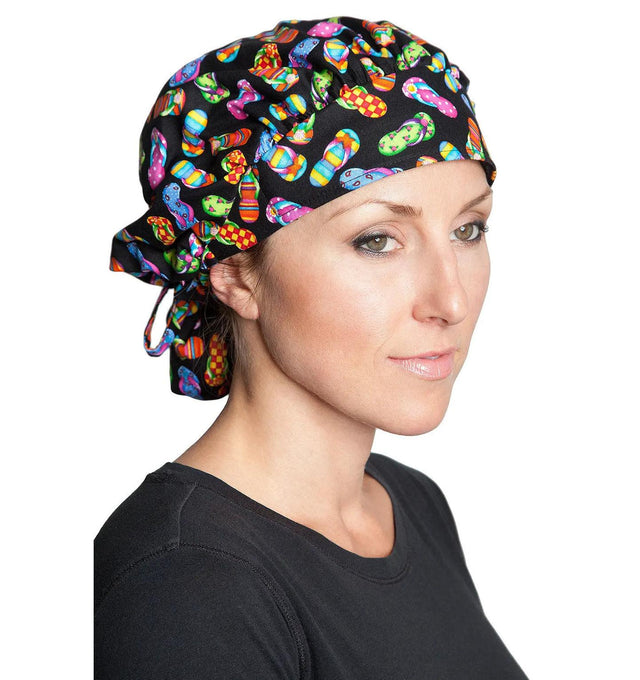Fiumara Apparel Bouffant Cap Flip Flops Side Tied