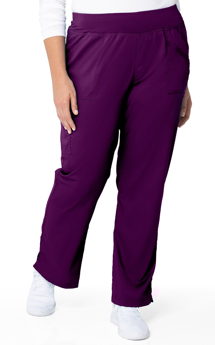 Landau ProFlex Women's Straight-Leg Yoga Scrub Pants 2043 -New Eggplant-Frontview