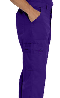 Landau ProFlex Men's Straight-Leg Cargo Scrub Pants 2103 -Grape-side pockeview