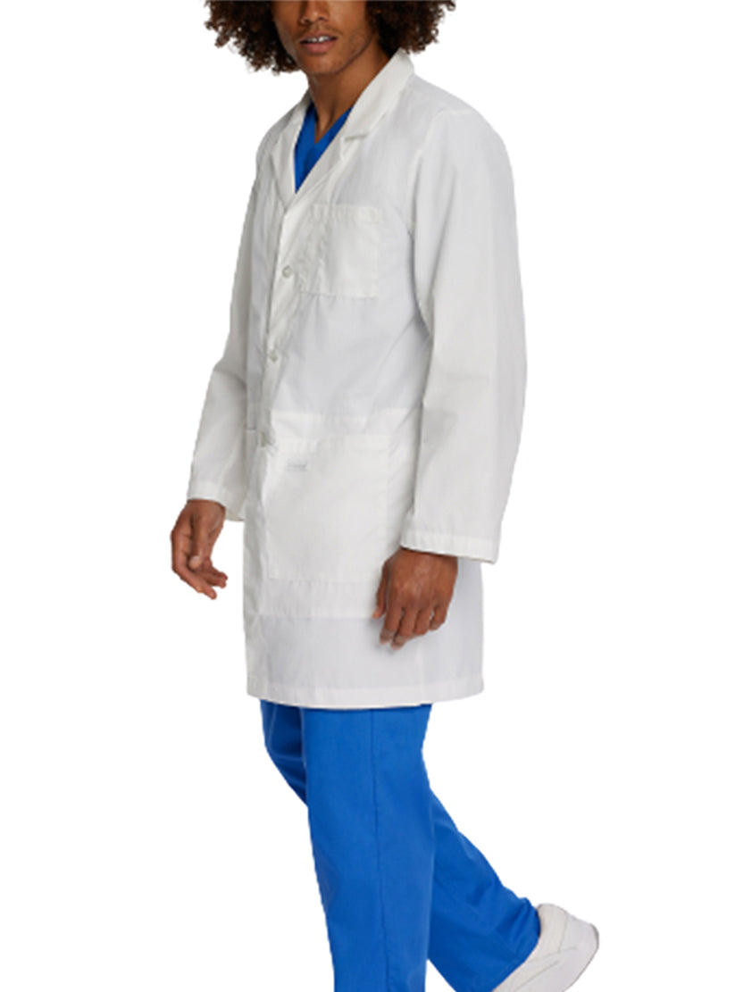 Landau Unisex 3-Pocket Full-Length Lab Coat 3187 -White-Sideview