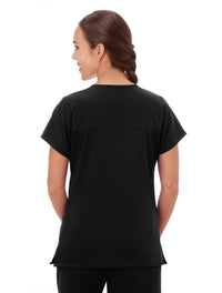 Jockey Scrubs Women's True Fit Crossover V-Neck Top - Back Image Black