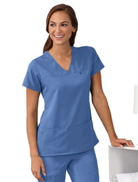 Jockey Scrubs Women's True Fit Crossover V-Neck Top - Main Image Ceil Blue