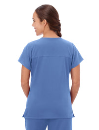 Jockey Scrubs Women's True Fit Crossover V-Neck Top - Back Image Ceil Blue