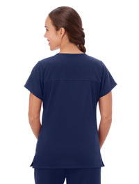 Jockey Scrubs Women's True Fit Crossover V-Neck Top - Back Image New Navy