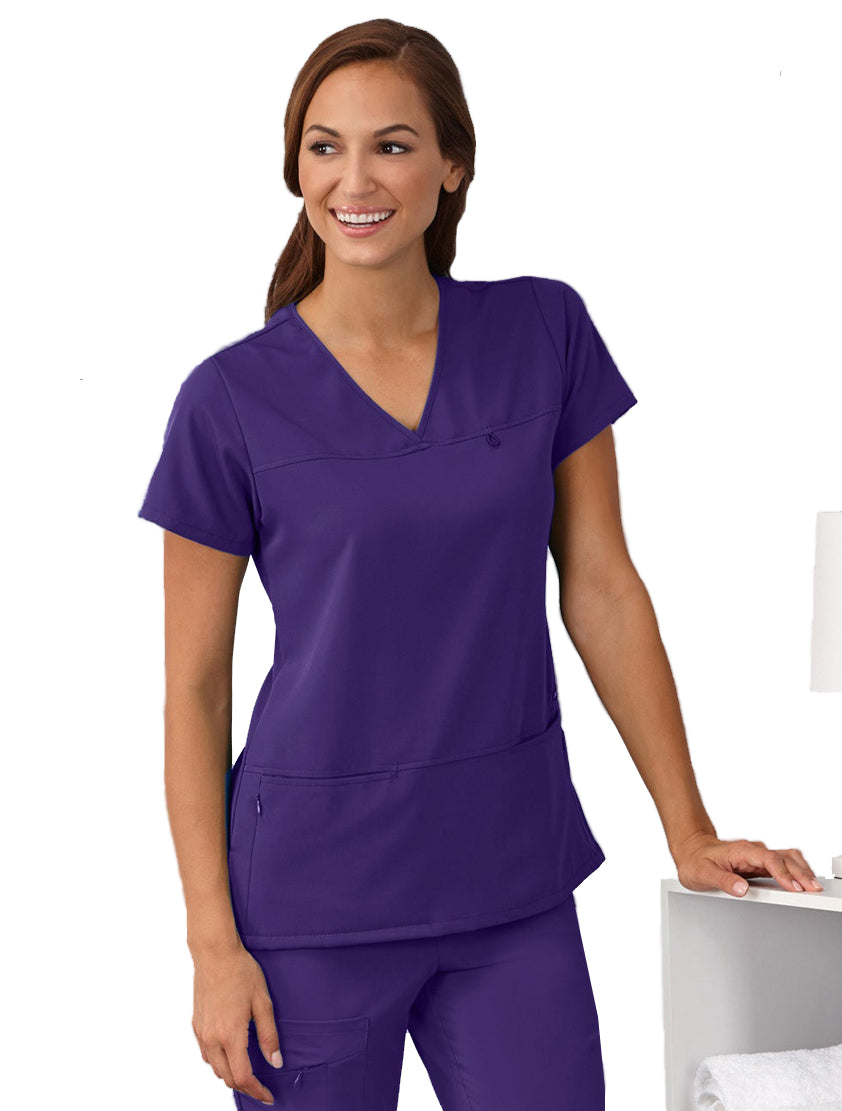 Jockey Scrubs Women's True Fit Crossover V-Neck Top - Main Image Purple