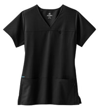 Jockey Scrubs Women's True Fit Crossover V-Neck Top - Front Image Black