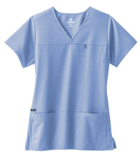 Jockey Scrubs Women's True Fit Crossover V-Neck Top - Front Image Ceil Blue