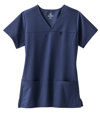 Jockey Scrubs Women's True Fit Crossover V-Neck Top - Front Image New Navy