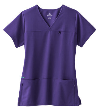 Jockey Scrubs Women's True Fit Crossover V-Neck Top - Front Image Purple