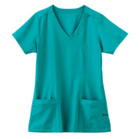 Jockey Ladies Curves Ahead Mock Wrap Top - Front Teal