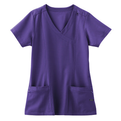 Jockey Ladies Curves Ahead Mock Wrap Top - Front Purple