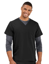 Jockey Unisex Four Pocket Top- Male Model Front Image, Black