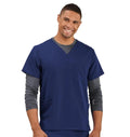 Jockey Unisex Four Pocket Top- Male Model Front Image, Navy