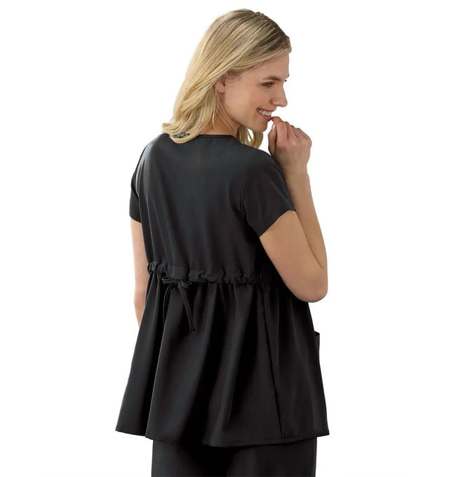 Jockey Scrubs Women's Empire Waist Maternity Top - Back Image Black