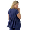 Jockey Scrubs Women's Empire Waist Maternity Top - Back Image New Navy