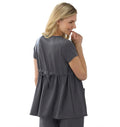 Jockey Scrubs Women's Empire Waist Maternity Top - Back Image Charcoal