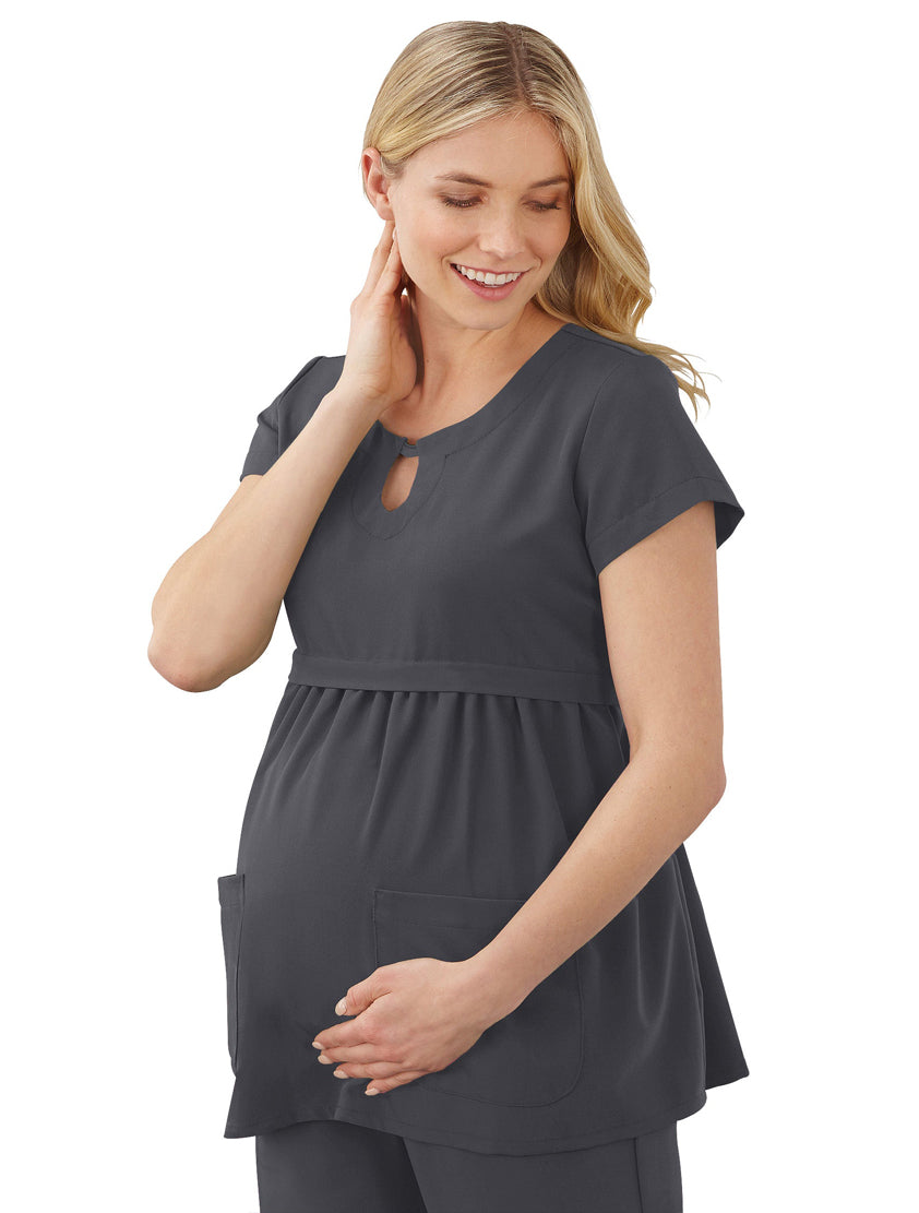 Jockey Scrubs Women's Empire Waist Maternity Top - Main Image Charcoal