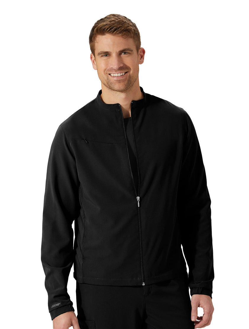 Jockey Unisex Warm Up Jacket-Model Image (Black)