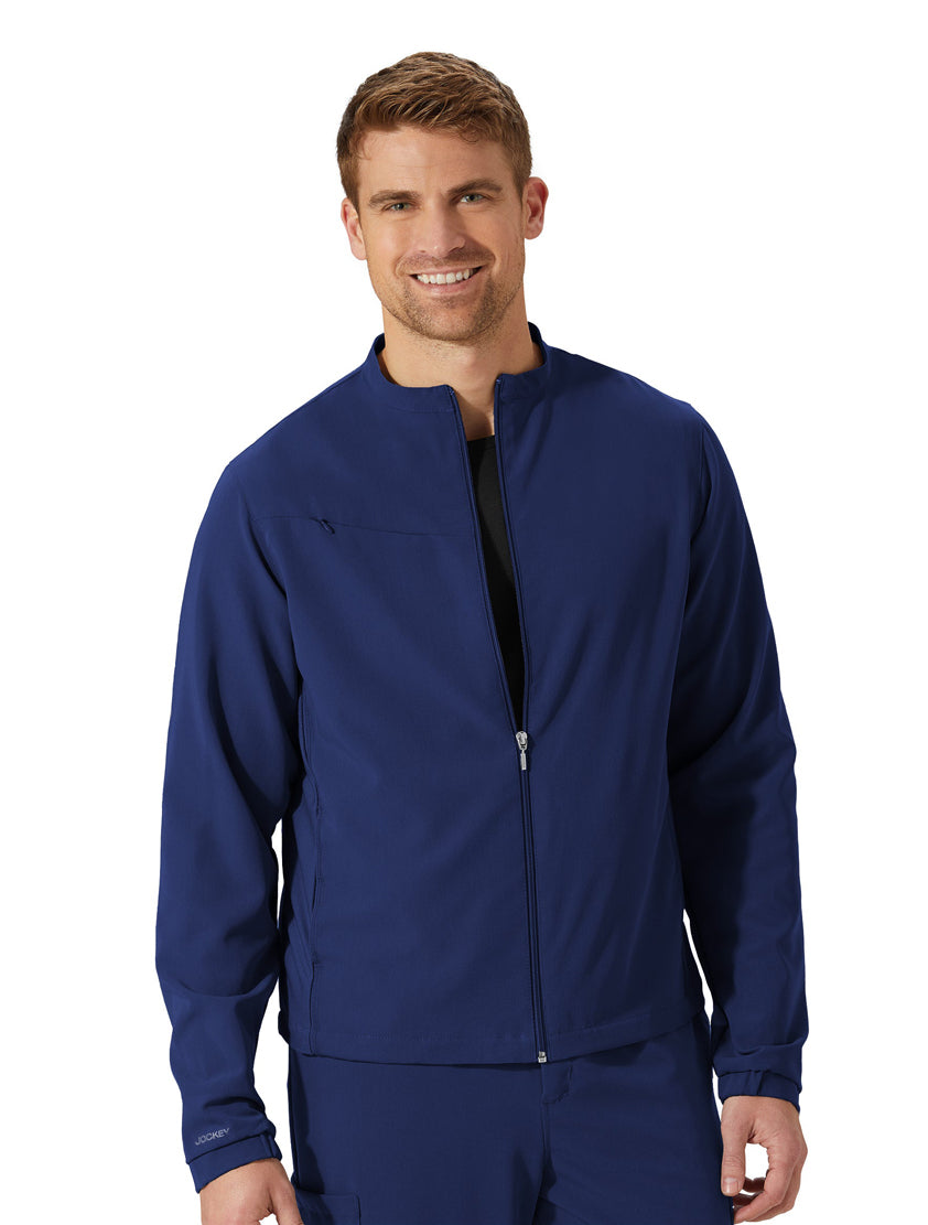 Jockey Unisex Warm Up Jacket-Model Image (Navy)