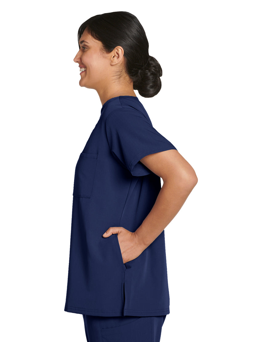 Jockey Scrubs Ladies Sleek Top- Side Image New Navy